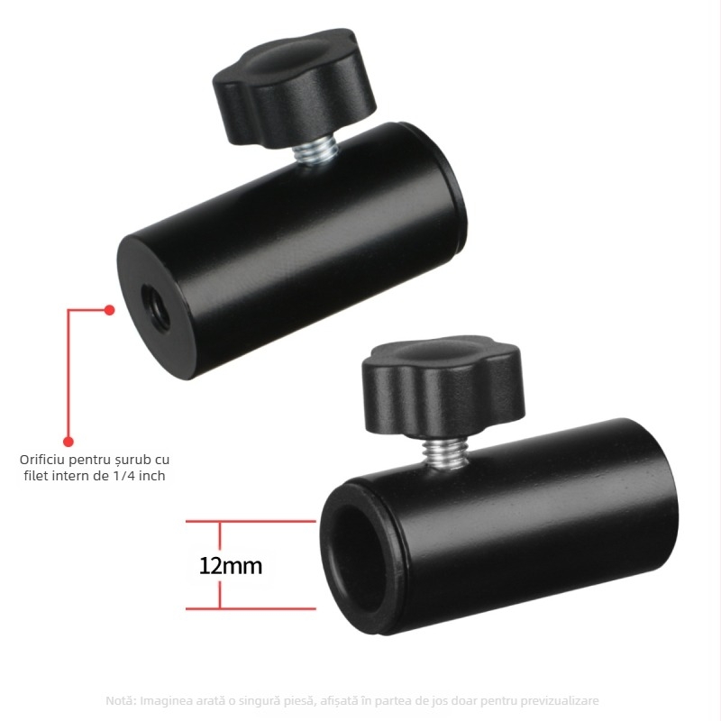 Xiangmy suport universal pentru telefon și tabletă pentru trepied, cu filet de 1/4" și gaură de 12 mm