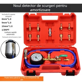 Detector pneumatic pentru scurgeri la amortizoare auto — unealtă specializată pentru testarea scurgerilor la suspensia pneumatică