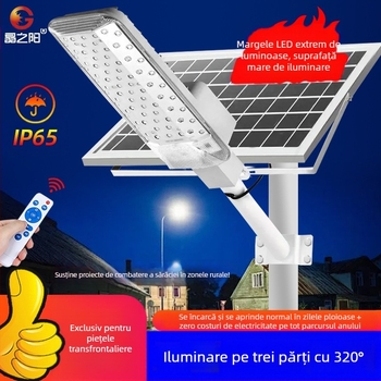 Lumină solară pentru exterior cu formă curbată, model A10, 74 LED, 1000 lm, 6500K, IP66