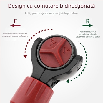 Hi-Spec cheie cu cap reglabil și capăt telescopic, cap pătrat de 3/8 in, oțel crom-vanadiu, finisaj negru, format Imperial, calitate industrială