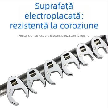 Cheie cu capete interschimbabile, cu capete deschise, în formă de L, din oțel carbon cromat, suprafață lustruită