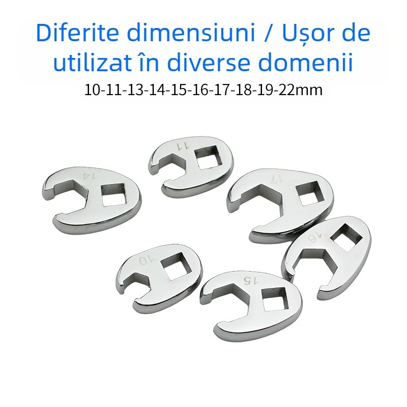 Cheie cu capete interschimbabile, cu capete deschise, în formă de L, din oțel carbon cromat, suprafață lustruită