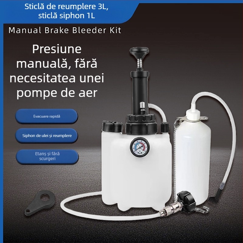 Dispozitiv de înlocuire lichid frână auto 3L, manual (Weike; din plastic și oțel; reparații auto; reparații de mașini; Greutate: 1,61 kg)