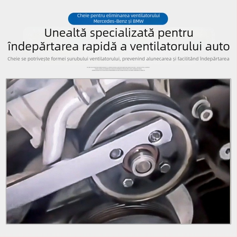 Cheie pentru demontarea ventilatorului cuplaj Mercedes-Benz și BMW, Musen Hall, suport dublu pentru arb de distribuție, unelte pentru reparații auto