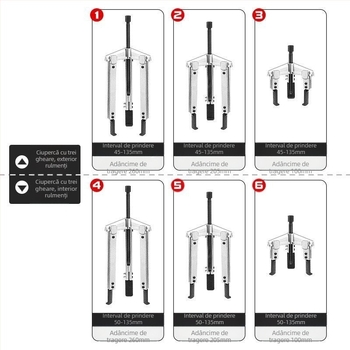 Set de extractoare auto – 13 piese, brațe universale duble