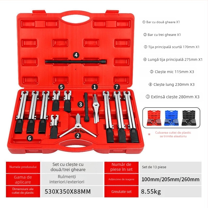 Set de extractoare auto – 13 piese, brațe universale duble