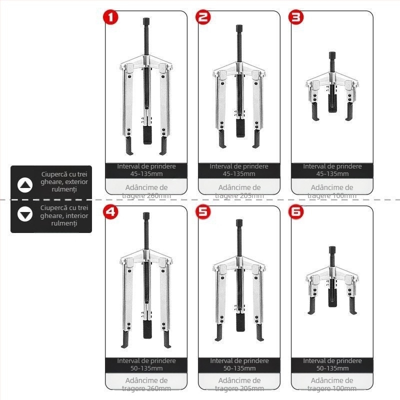 Set de extractoare auto – 13 piese, brațe universale duble