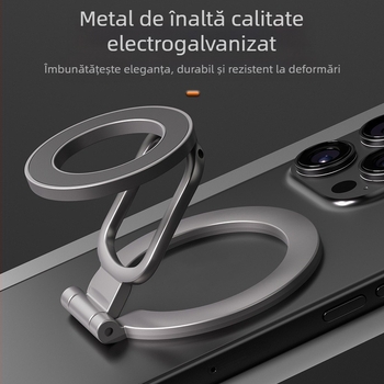 Suport MagSafe pentru telefonul mobil - stativ de birou rotativ 360°, metal, cod F29