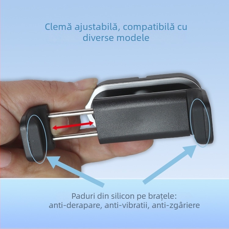 Suport pentru telefon pentru grila de ventilație a mașinii, rotire la 360°, montaj snap-on, seria Vent, universal pentru telefoane