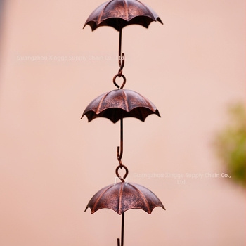 Lanț de ploaie pentru umbrelă — pandantiv clopoțel din fier pentru decor exterior