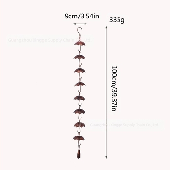 Lanț de ploaie pentru umbrelă — pandantiv clopoțel din fier pentru decor exterior