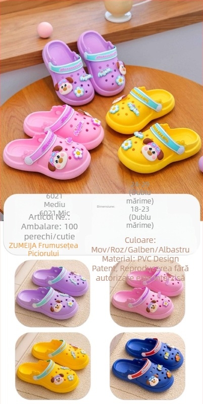 Sandale de plajă pentru copii, parte superioară din PVC, unisex, pentru vârsta 4-16 ani