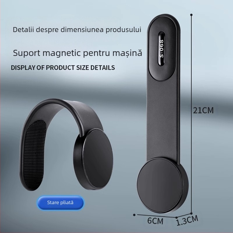 Suport magnetic pentru telefon pentru bordul mașinii – universal, fixare magnetică, fără alimentare