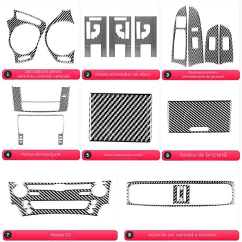 Piese decorative din fibră de carbon pentru panoul butoanelor AC Lexus IS (2006-2012) – material: fibră de carbon + epoxy cristal; logo tipărit: OK; tip: Altul