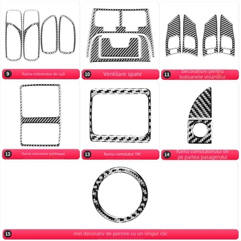 Piese decorative din fibră de carbon pentru panoul butoanelor AC Lexus IS (2006-2012) – material: fibră de carbon + epoxy cristal; logo tipărit: OK; tip: Altul