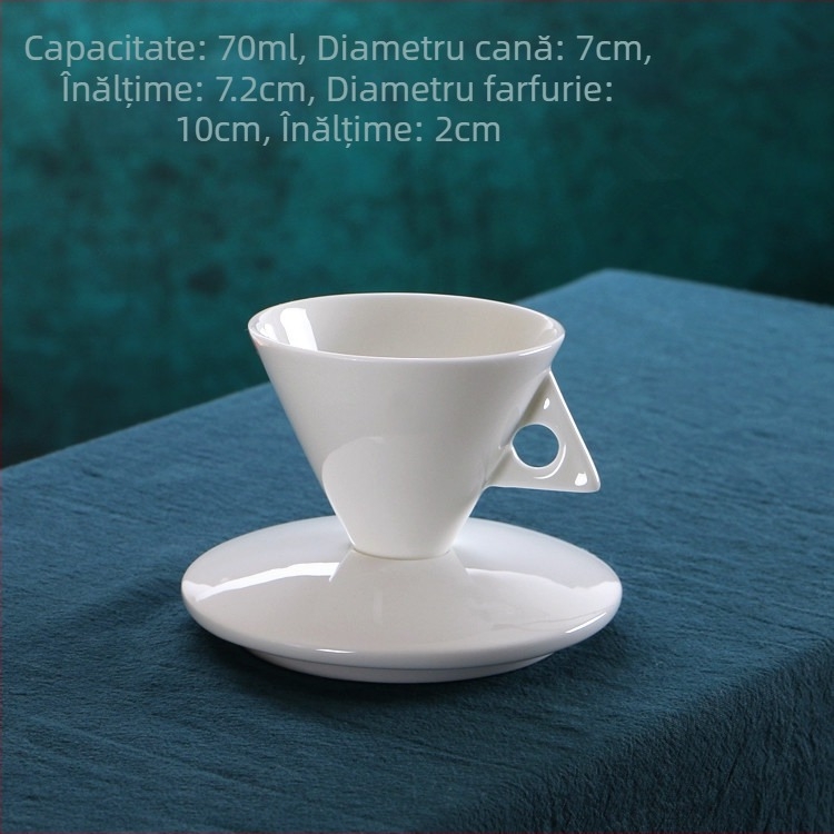 Set de cești de cafea cu farfurioară, porțelan de oase, model cu flori, ambalaj din carton, lansare vara 2021.