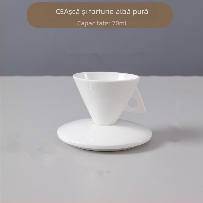Set de cești de cafea cu farfurioară, porțelan de oase, model cu flori, ambalaj din carton, lansare vara 2021.