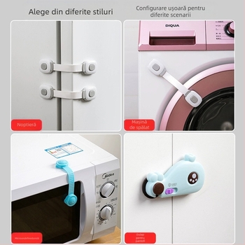 TUYU Încuietoare de siguranță multifuncțională pentru copii, cu protecție anti-strângere, pentru frigider, dulap, sertar și toaletă