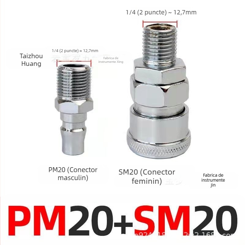 Conector pneumatic, cuplaj rapid de tip C cu închidere automată, duză de 8 mm, corp din fier, Wenxing