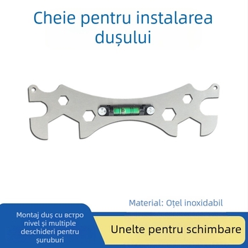Cheie de instalare pentru duș, oțel A3, finisaj galvanizat, cheie combinată