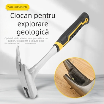 Ciocan de mână cu cap din oțel 45, mâner din plastic, lungime 325 mm, pentru explorări geologice.