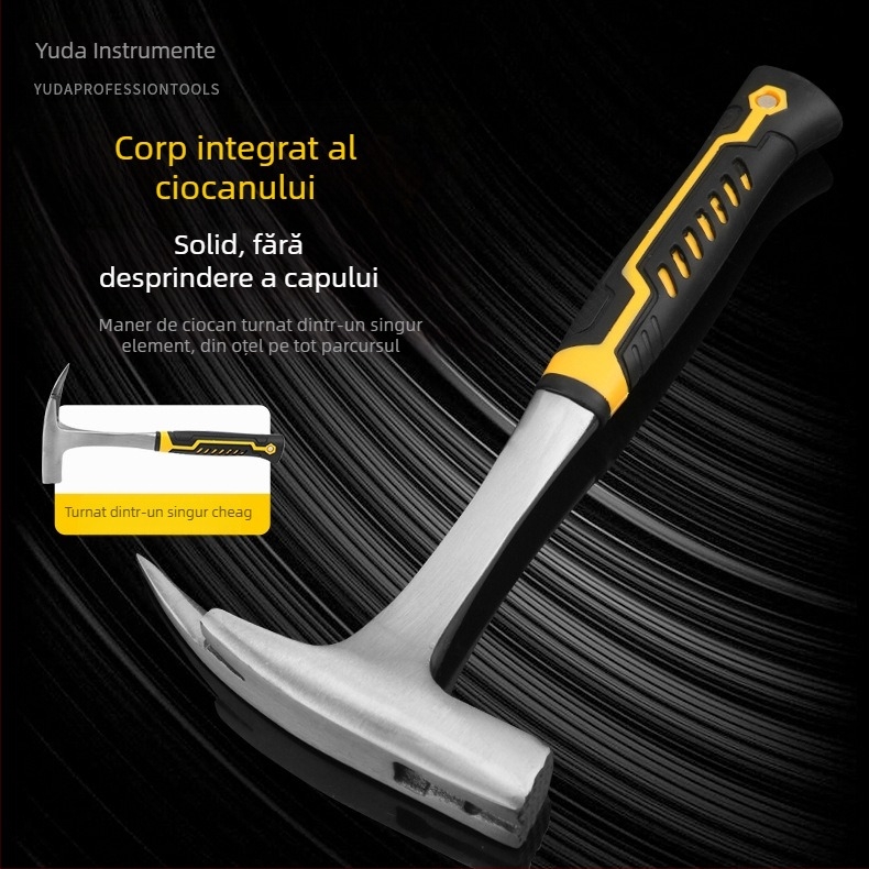 Ciocan de mână cu cap din oțel 45, mâner din plastic, lungime 325 mm, pentru explorări geologice.