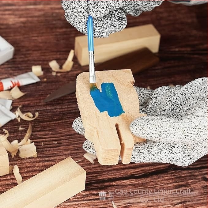 Lin jun Bloc din lemn DIY Graffiti pentru copii – Bloc din lemn solid, design modern minimalist