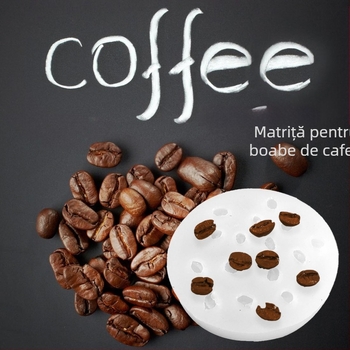 Formă din silicon pentru lumânări – formă de bob de cafea, rotundă, pentru lumânări DIY aromatice și decor pentru mousse de ciocolată