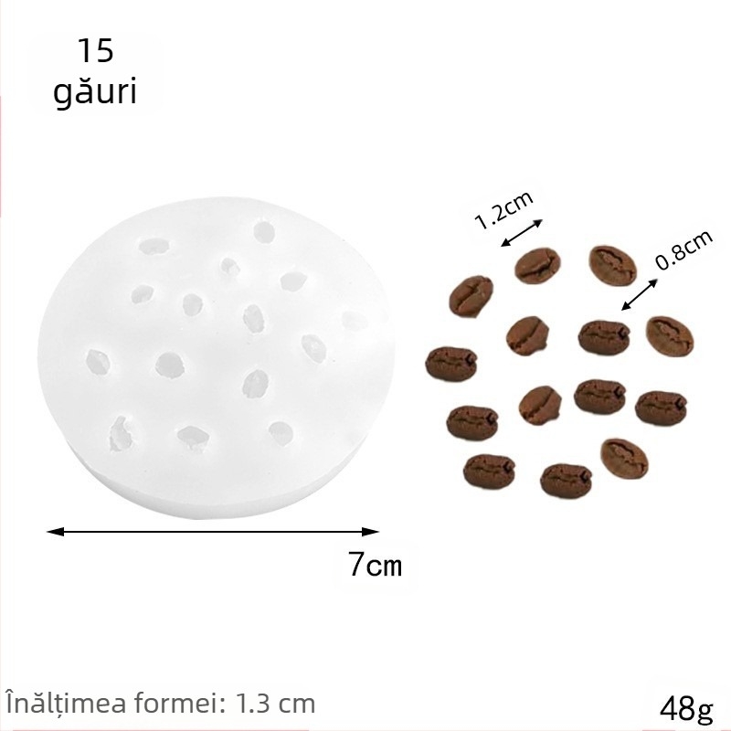 Formă din silicon pentru lumânări – formă de bob de cafea, rotundă, pentru lumânări DIY aromatice și decor pentru mousse de ciocolată
