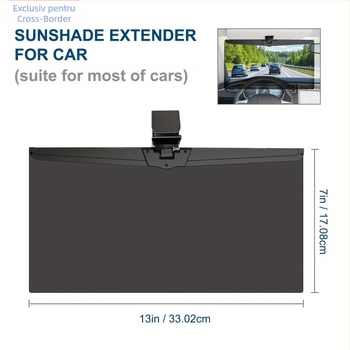 Extender pentru vizorul de soare al Toyota, Polarizat, Plastic, Montaj cu clic