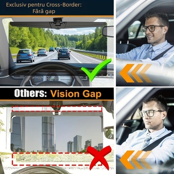 Extender pentru vizorul de soare al Toyota, Polarizat, Plastic, Montaj cu clic