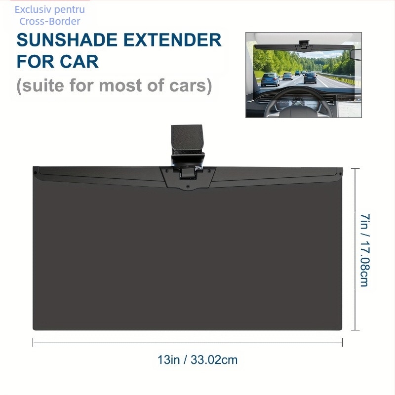 Extender pentru vizorul de soare al Toyota, Polarizat, Plastic, Montaj cu clic