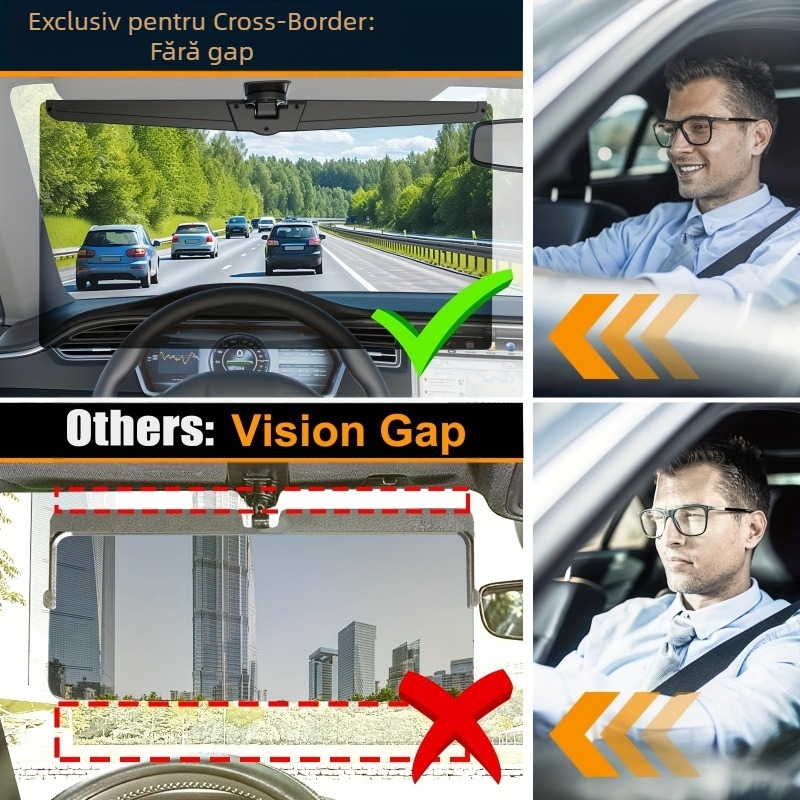 Extender pentru vizorul de soare al Toyota, Polarizat, Plastic, Montaj cu clic