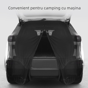Ecran din plasă pentru poarta din spate a mașinii – transparent, protecție împotriva insectelor, plasă Ice Silk de înaltă densitate, tip suspensie