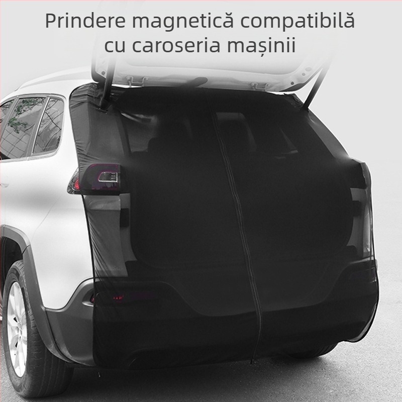 Ecran din plasă pentru poarta din spate a mașinii – transparent, protecție împotriva insectelor, plasă Ice Silk de înaltă densitate, tip suspensie