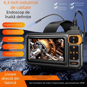 Endoscop cu ecran pentru întreținere industrială și inspectarea conductelor auto, diametrul sondei 8.5, IP67, lungimea de lucru 20-100, display de 4.3 inch, iluminare LED
