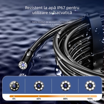 Endoscop cu ecran pentru întreținere industrială și inspectarea conductelor auto, diametrul sondei 8.5, IP67, lungimea de lucru 20-100, display de 4.3 inch, iluminare LED