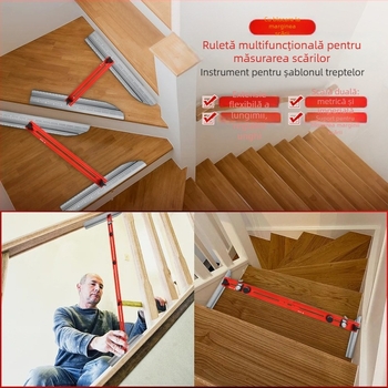 Riglă pentru trepte din aliaj de aluminiu, instrument de marcare și măsurare a treptelor, brand Onkel.J