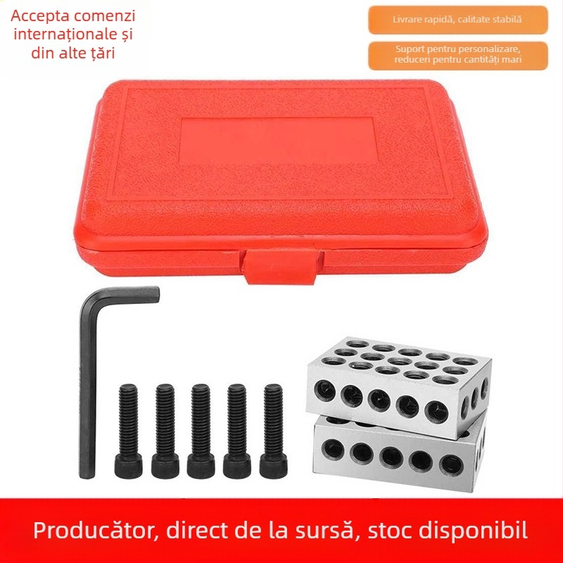 JAVIER blocuri paralele pentru plăci, 23 de găuri, configurație 1-2-3, standarde metrice și imperiale