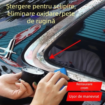 Îndepărtător de rugină pentru sigla mașinii pe suprafețe cromate – reparația oxidării, curățare pentru renovare