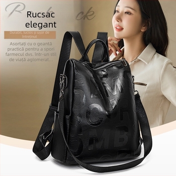 Rucsac PU pentru femei — ultra-ușor, capacitate 20–35L, curea de umăr curbată, căptușeală poliester