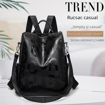 Rucsac PU pentru femei — ultra-ușor, capacitate 20–35L, curea de umăr curbată, căptușeală poliester