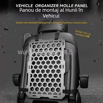 Panou MOLLE hexagonal pentru scaunul auto, montaj suspendat, din plastic, impermeabil și rezistent la tensiune, compatibil universal