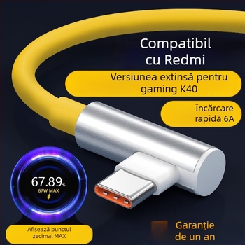 CABLU USB-C pentru încărcare rapidă, 120W, 1–2 m, TPE, compatibil Redmi K50 Extreme Edition, K60, K70 Pro, Xiaomi 13/14