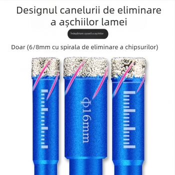 Set de 9 bucăți burghii diamant sudate, cu husă din aluminiu, pentru găuri în plăci, marmură și granit