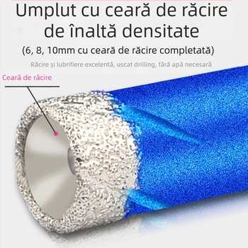 Set de 9 bucăți burghii diamant sudate, cu husă din aluminiu, pentru găuri în plăci, marmură și granit