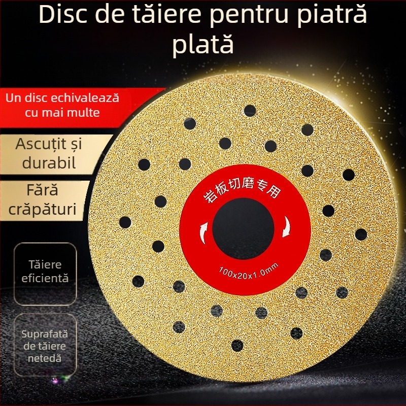 Disc diamant pentru tăierea plăcilor din ardezie, margine chamfer de 45°, șlefuire plată, model 012, granulație 500