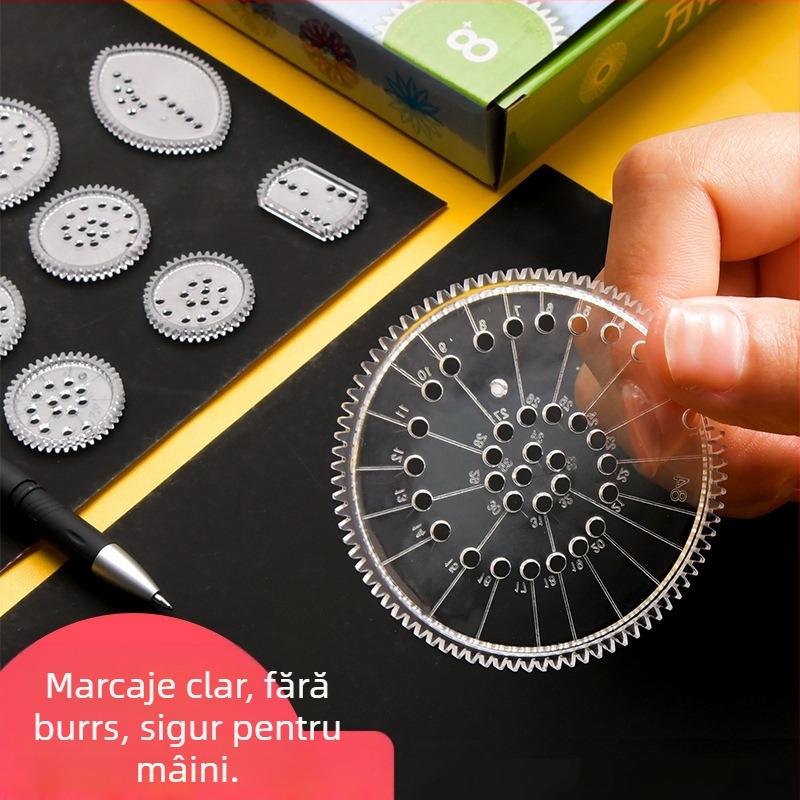 Set geometric multifuncțional cu calidoscop, plastic, 35 g, personalizabil