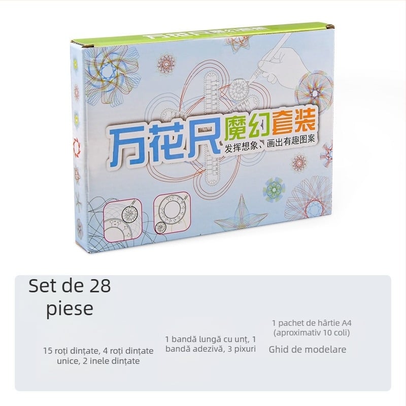 Set geometric multifuncțional cu calidoscop, plastic, 35 g, personalizabil