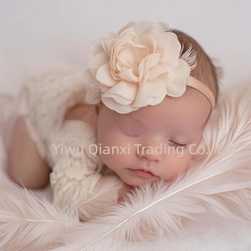 Set romper pentru nou-născuți, din două piese, dantelat, mâneci lungi și bentiță, 95% bumbac